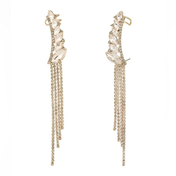 Aaliyah Dangle Earrings with Cuff - Picture 1 of 4